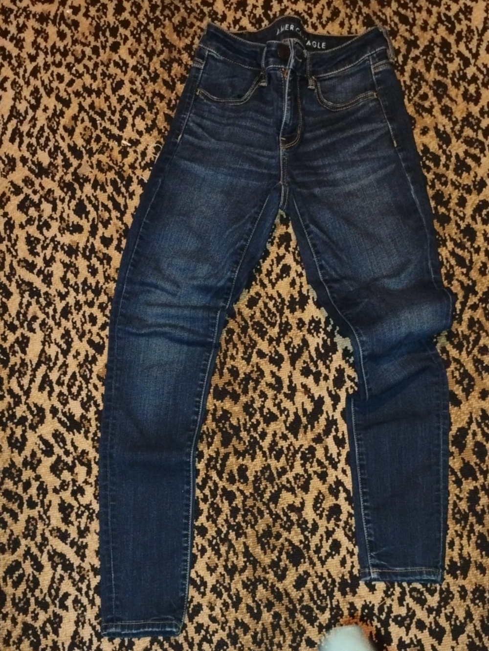 American Eagle Outfitters Dark Blue High-Rise Skinny Jeans